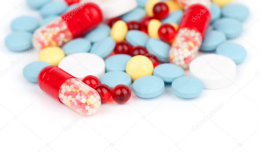 Colorful tablets and capsules