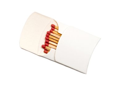 Red matches in a white box clipart