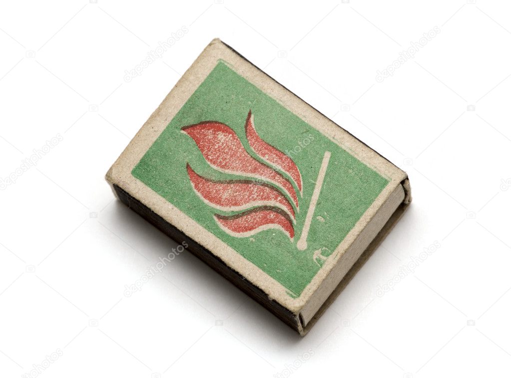 Boxes of matches on a white background