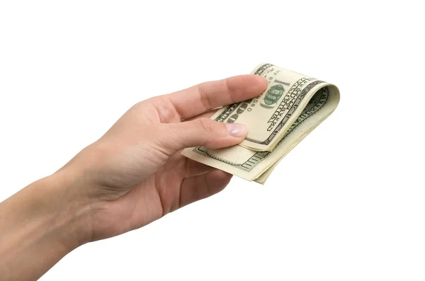 Mão com dinheiro — Fotografia de Stock