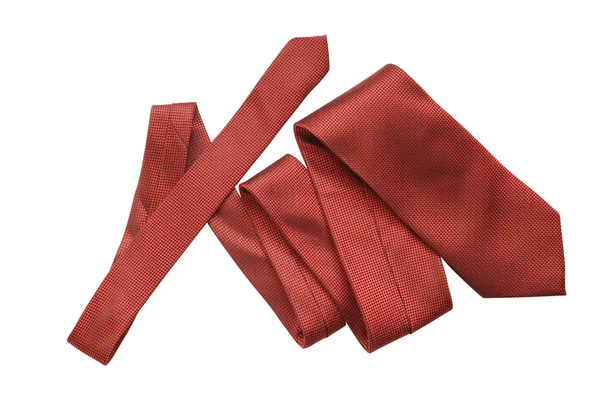 Beyaz üzerine kırmızı kravat — Stok fotoğraf