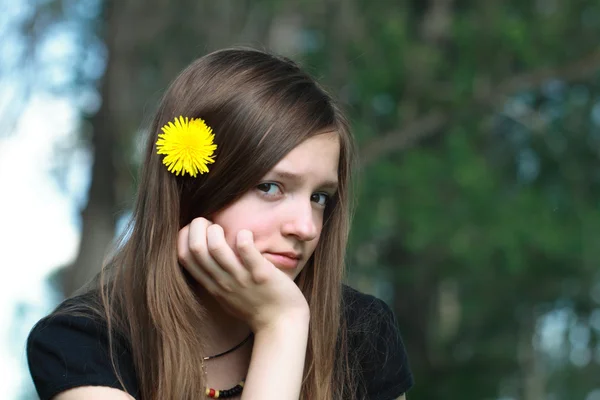 Smutný dospívající dívka — Stock fotografie