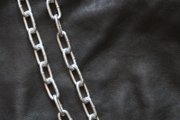 Chain On Leather — Stock Photo, Image