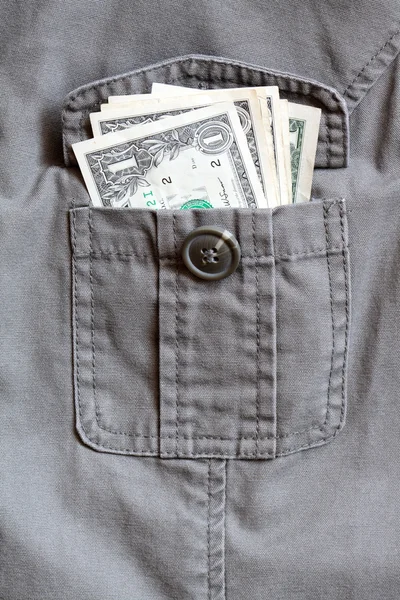 Tasca con denaro — Foto Stock