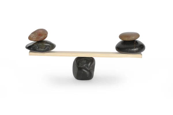 Balancing Stones On Seesaw — Stock Photo, Image
