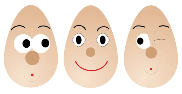 鸡蛋的面孔，第 1 部分 — 图库矢量图片