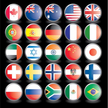 Flags on black clipart