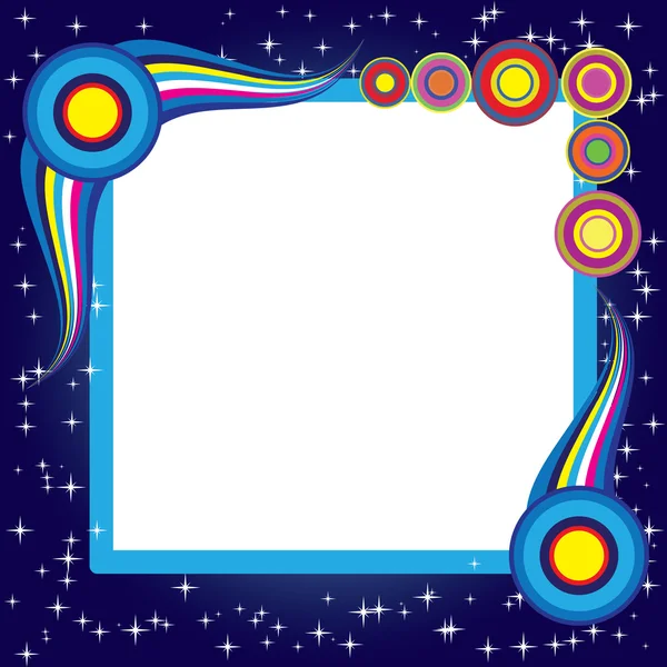 Blå retro bakgrund med stjärnor — Stock vektor