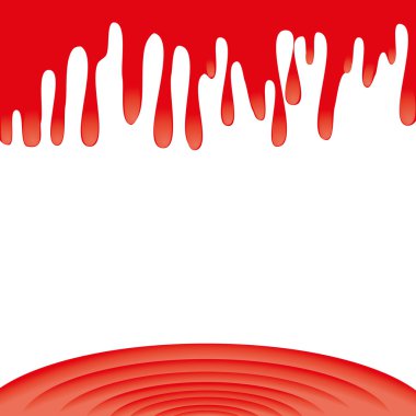 Red paint in puddle clipart