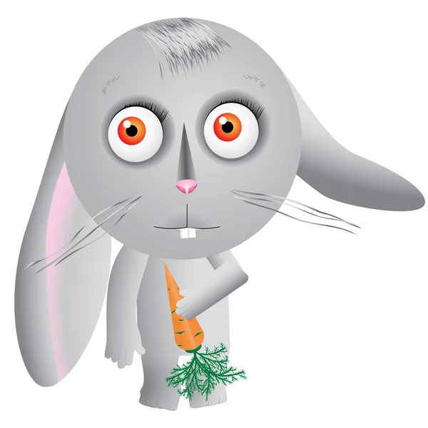 小兔子和胡萝卜 — 图库矢量图片