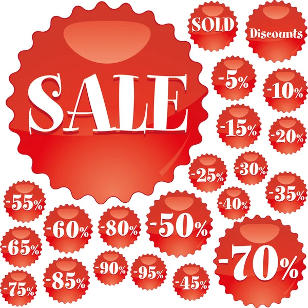 stock vector Red Sale stickers