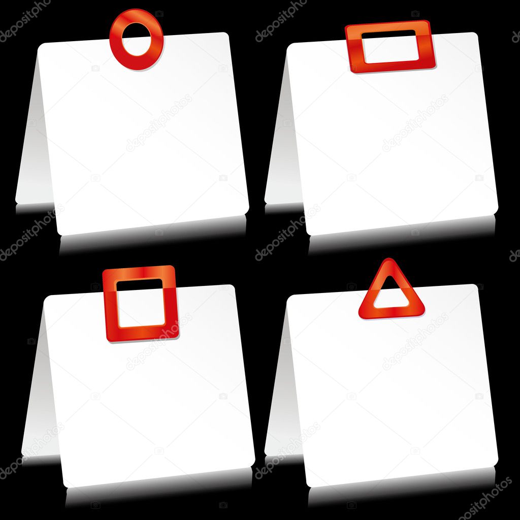 Note pads with red tape