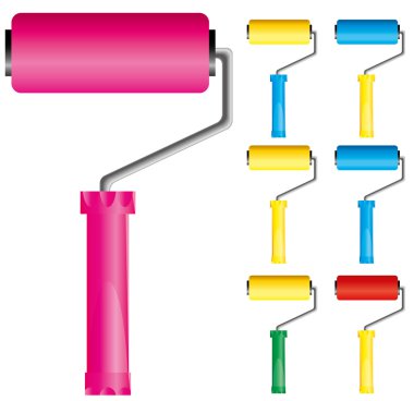 Set of paint roller brushes, part 1 clipart