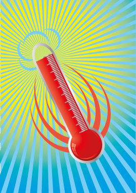 Flaming thermometer clipart