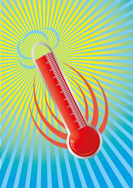 Flaming thermometer — Stockvector