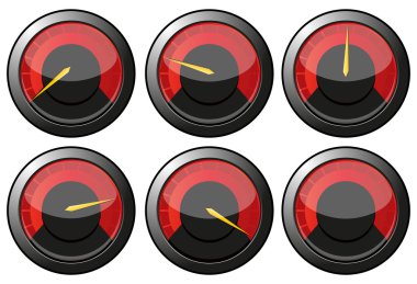 Red speedometers clipart