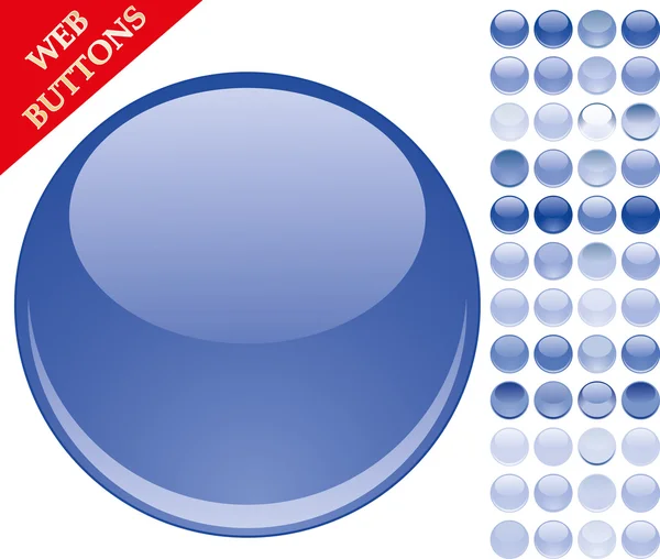49 botones azules — Vector de stock