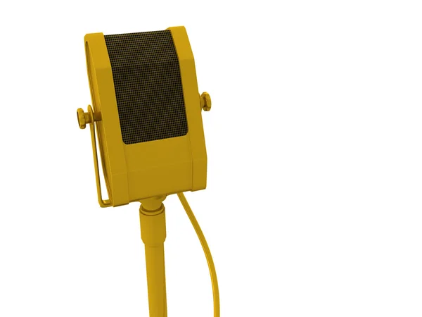 Microfone dourado — Fotografia de Stock