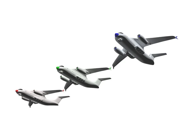 Samolot. 3D — Zdjęcie stockowe