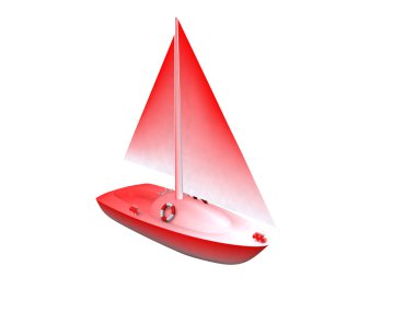 Ship. 3D yacht sport icon clipart