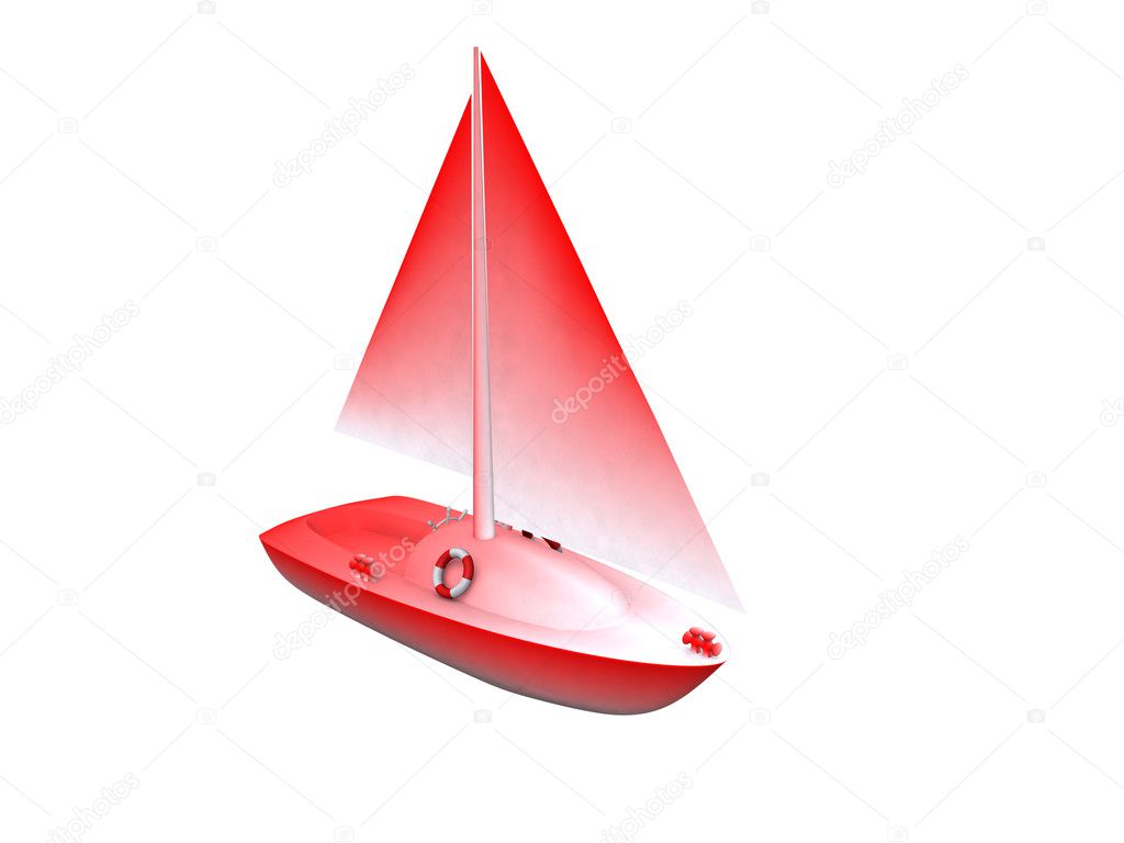 Ship. 3D yacht sport icon