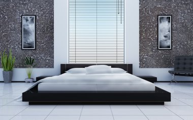 Modern interior of a sleeping room clipart