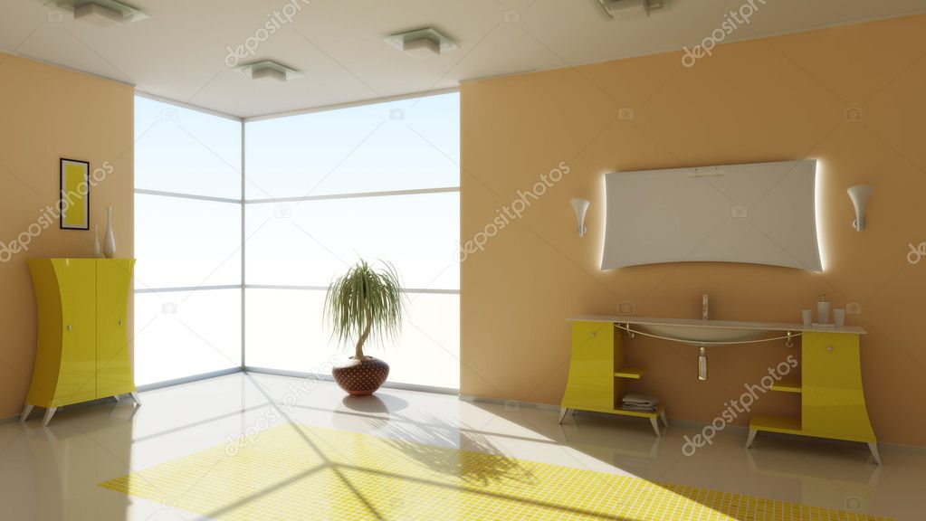 Modern interior of a bathroom