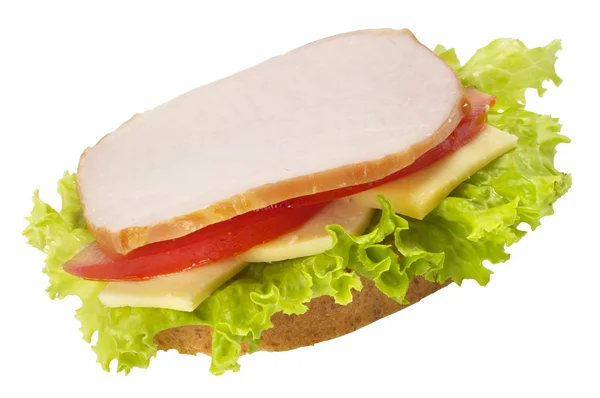 Jamón sandwich abierto — Foto de Stock