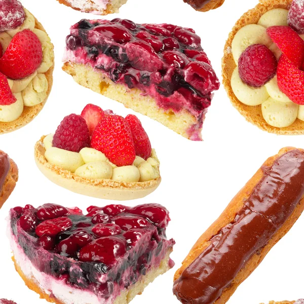Pies and tarts seamless wallpaper — Stock Photo, Image