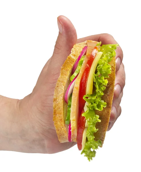 Kapott sonkás szendvics — Stock Fotó