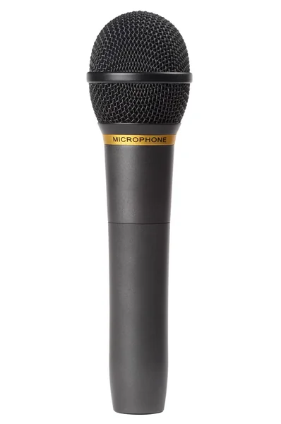 Czarny mikrofonu w ręce — Zdjęcie stockowe