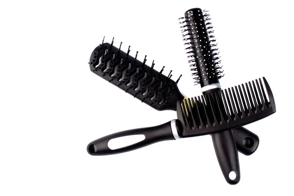 Tre spazzole per capelli — Foto Stock