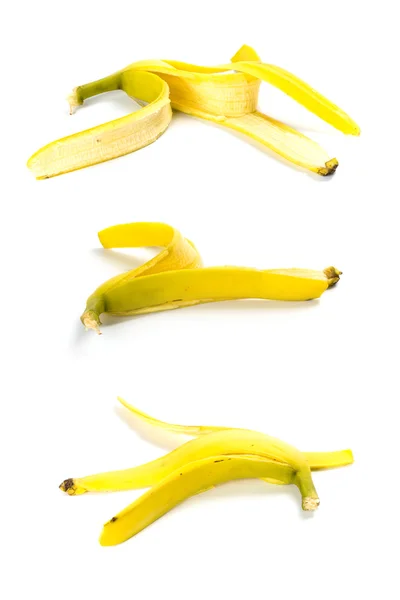 Три банановых кожуры — стоковое фото
