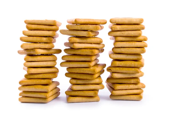 Três pilhas de biscoitos — Fotografia de Stock