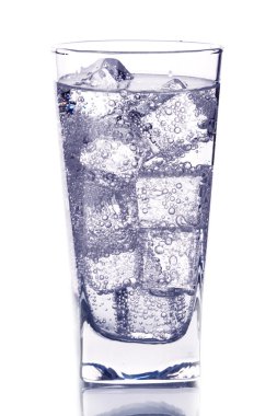 Glass with ice water clipart