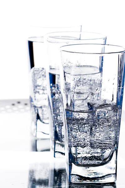 Glasses with cold water — Stock Photo, Image