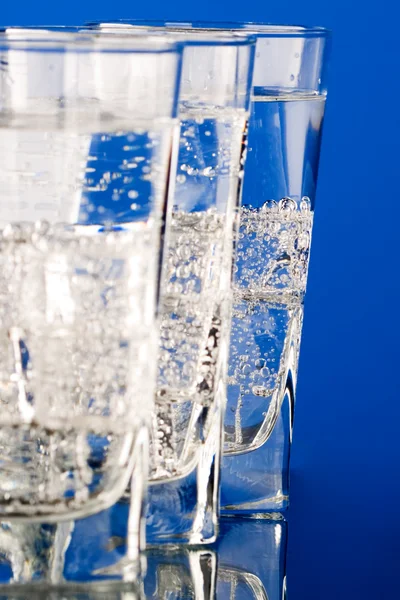 Tre glas med kallt vatten — Stockfoto
