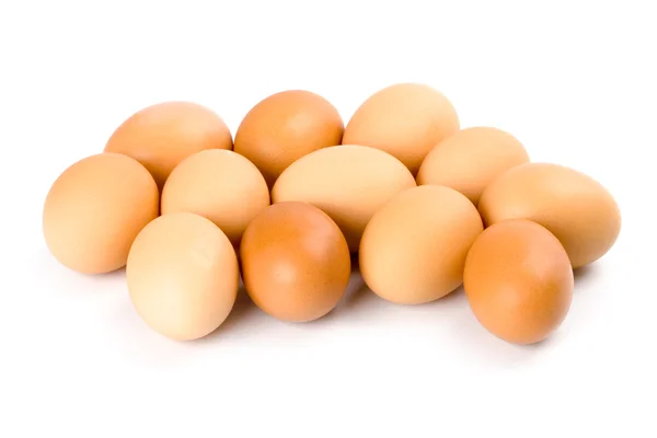 Doze ovos castanhos — Fotografia de Stock