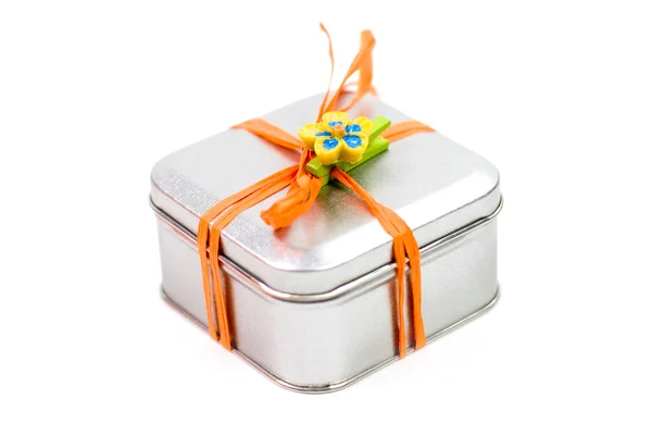 Metal gift box — Stock Photo, Image