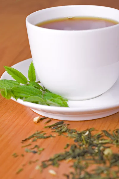 Zelený čaj s bylinkami — Stock fotografie