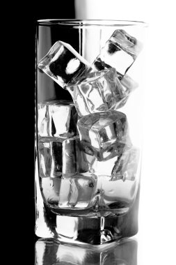 Glass with ice cubes clipart