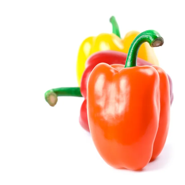 Tři červené papriky — Stock fotografie