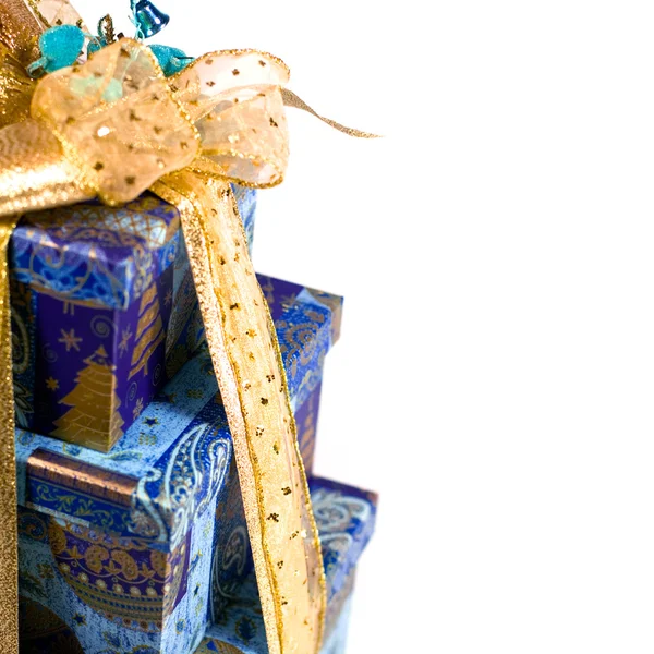 Mavi hediye kutuları — Stok fotoğraf