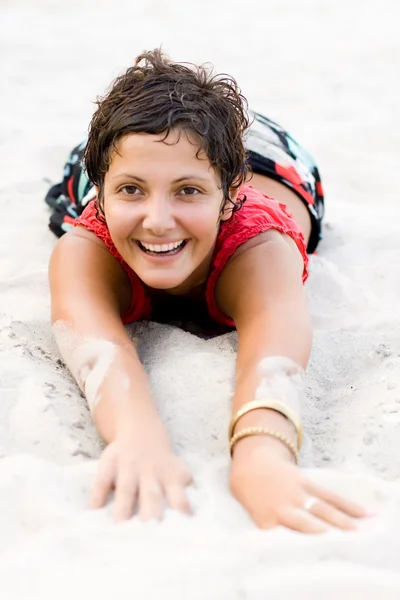 Frau in Rot — Stockfoto