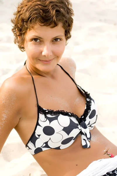 Woman in a beach Stock Photo