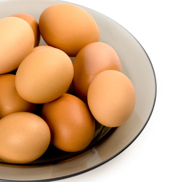 Brown eggs in the plate — Stock Photo, Image