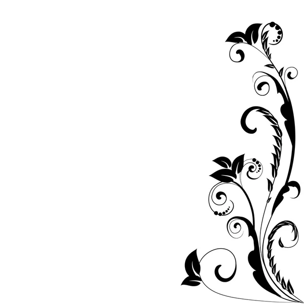 Flower banner black and white | Floral banner (black and white) — Stock ...