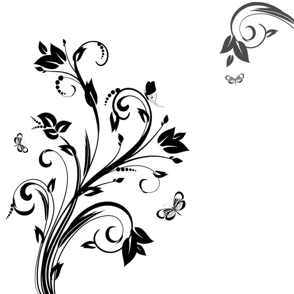 Floral background (black and white) — Stock Vector © antonovaolena ...