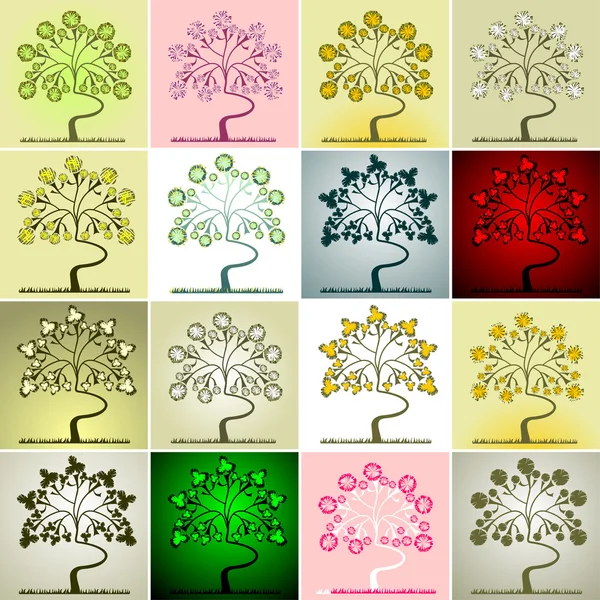 Set of trees — Stock Vector