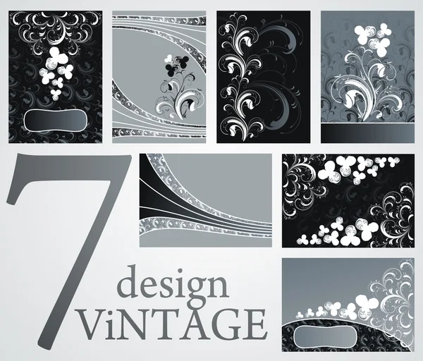 Conjunto de marco floral vintage — Archivo Imágenes Vectoriales